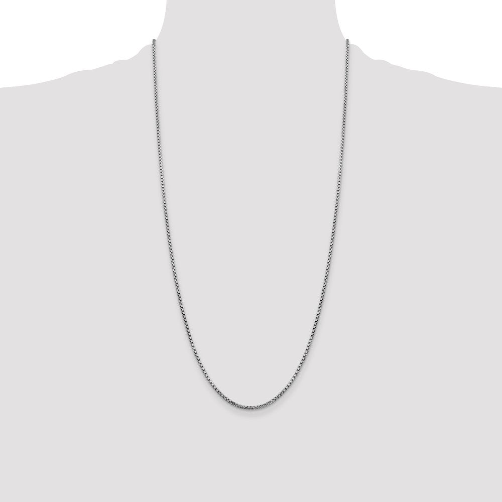 Buy Stylish 14K White Gold 28-Inch Semi-Solid Box Chain - 1.75mm Links