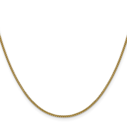 Buy 14K Gold 30-Inch Semi-Solid Round Box Chain - Stylish 1.5mm Design