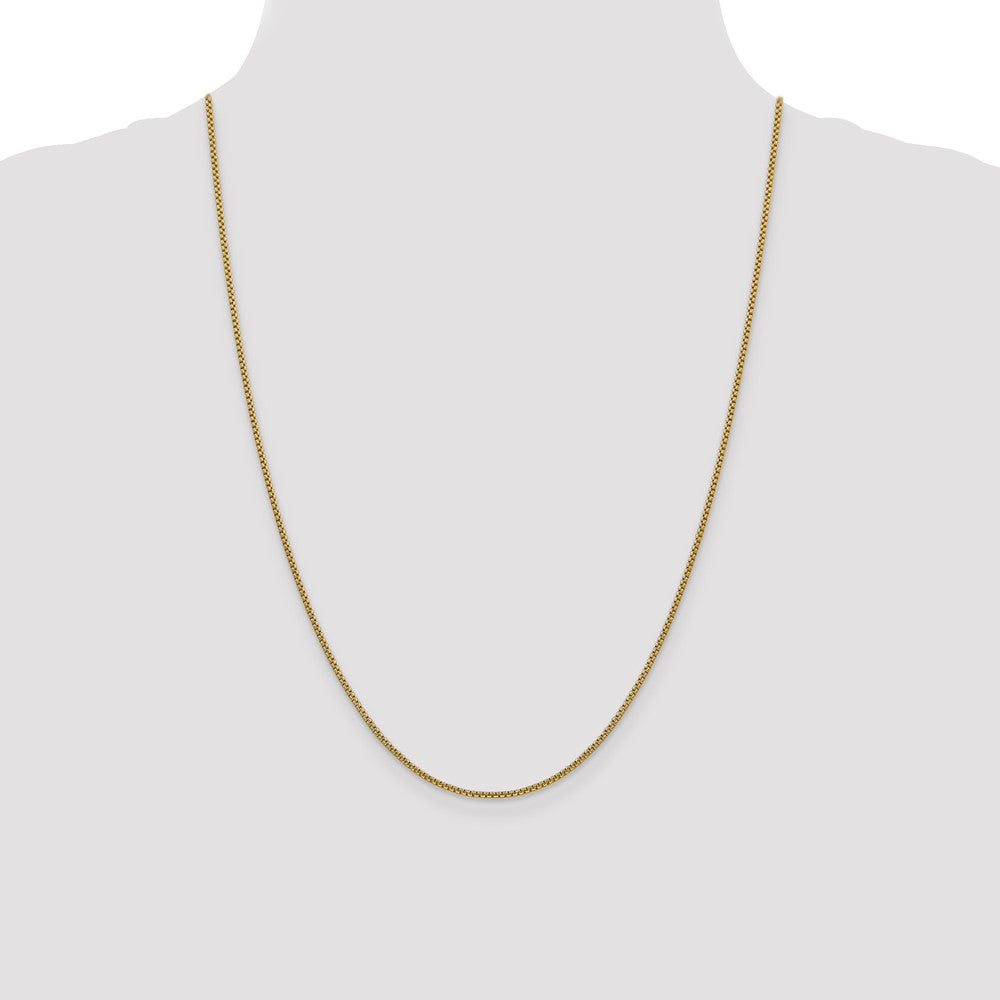 Buy Stylish 14K Gold 24-Inch 1.5mm Round Box Chain with Lobster Clasp