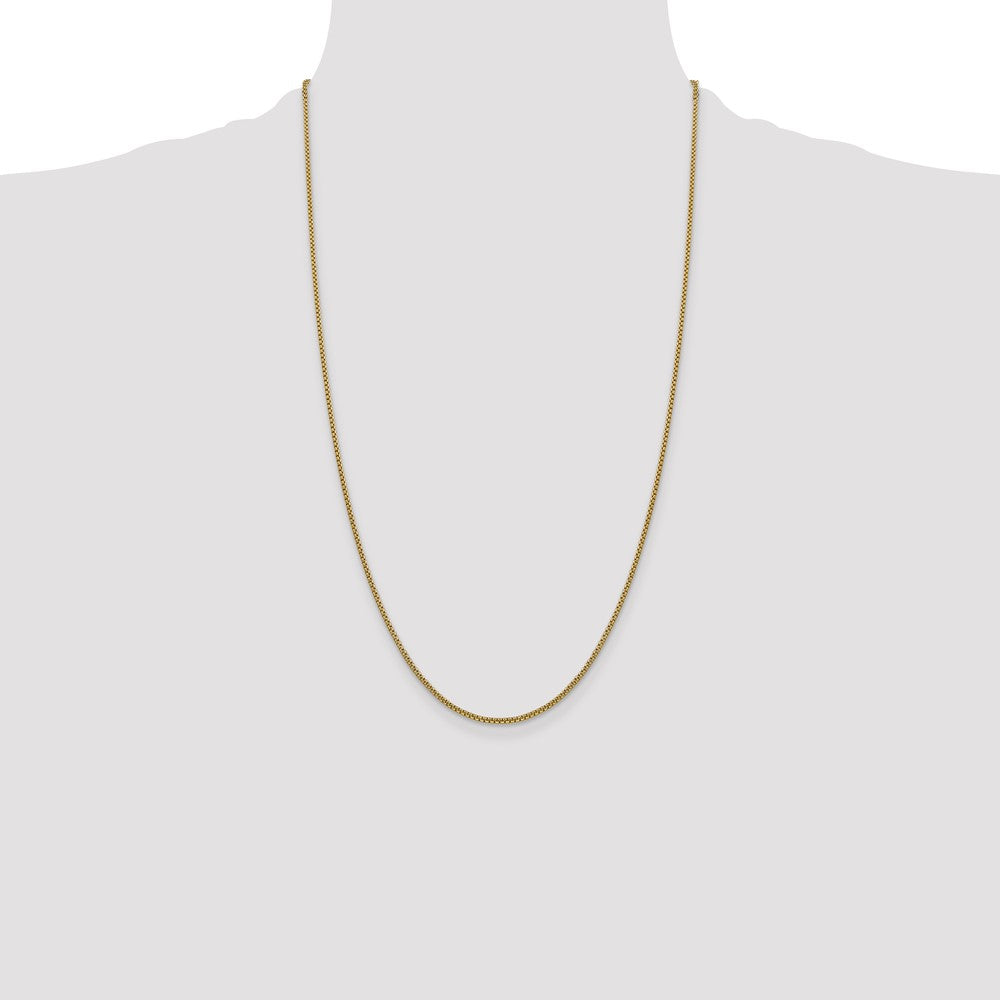 Buy Stylish 14K Gold 26-Inch 1.5mm Round Box Chain with Lobster Clasp