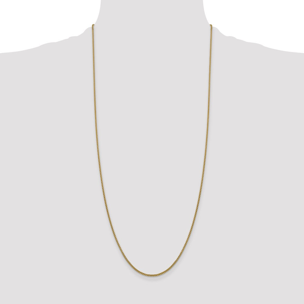 Buy 14K Gold 30-Inch Semi-Solid Round Box Chain - Stylish 1.5mm Design