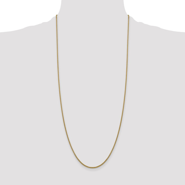 Buy 14K Gold 30-Inch Semi-Solid Round Box Chain - Stylish 1.5mm Design-4
