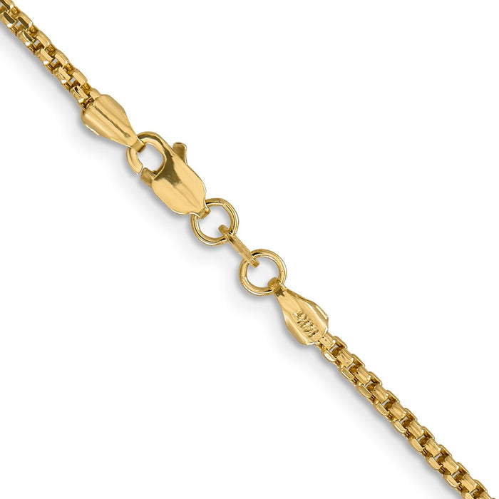 Shop 14K Gold 30-Inch 1.75mm Semi-Solid Round Box Chain - Stylish Luxury!-3