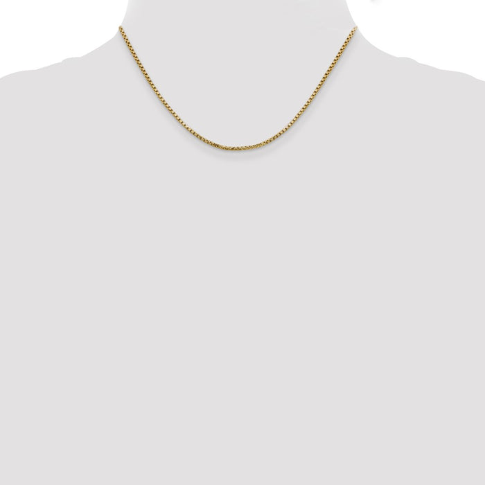 Shop 14K Gold 16-Inch 1.75mm Semi-Solid Round Box Chain - Stylish Value!-4