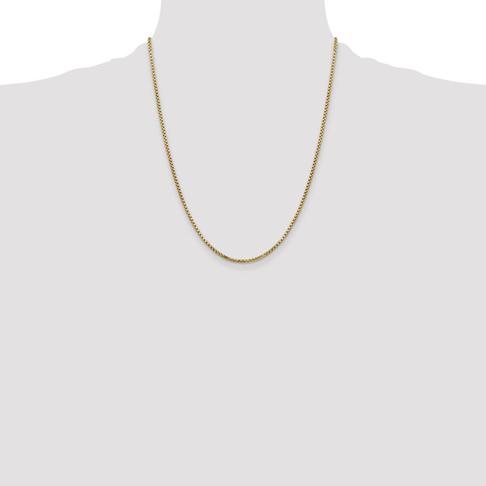 Shop Luxury 14K Gold 22-Inch Box Chain - Stylish 1.75mm Links, Lobster Clasp-4
