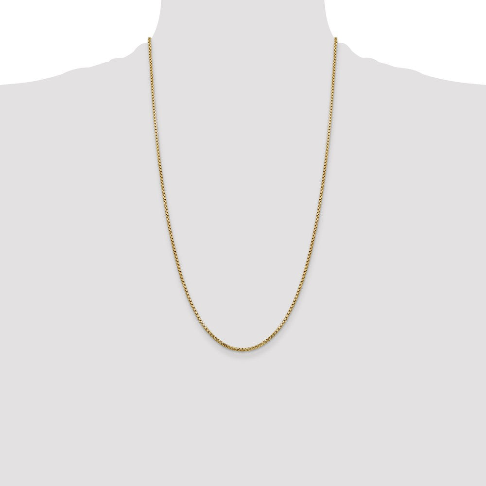 Shop 14K Gold 26-Inch Semi-Solid Round Box Chain, Luxury Style 1.75mm