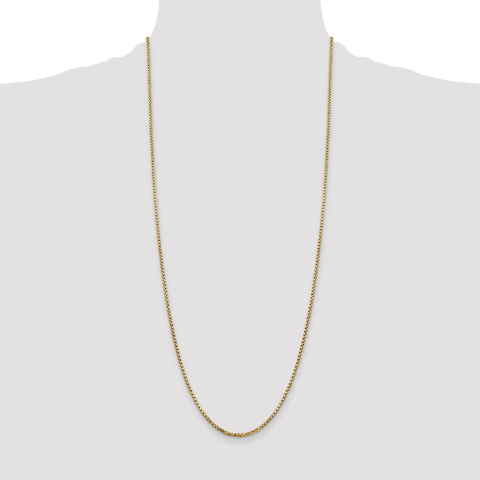 Shop 14K Gold 30-Inch 1.75mm Semi-Solid Round Box Chain - Stylish Luxury!-4