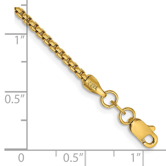 Buy Stylish 14K Gold 7-Inch Box Chain Bracelet - 1.75mm Luxury Design