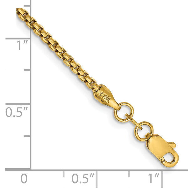14K Gold 8-Inch Semi-Solid Round Box Bracelet
