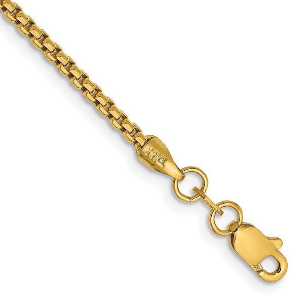 14K Gold 8-Inch Semi-Solid Round Box Bracelet