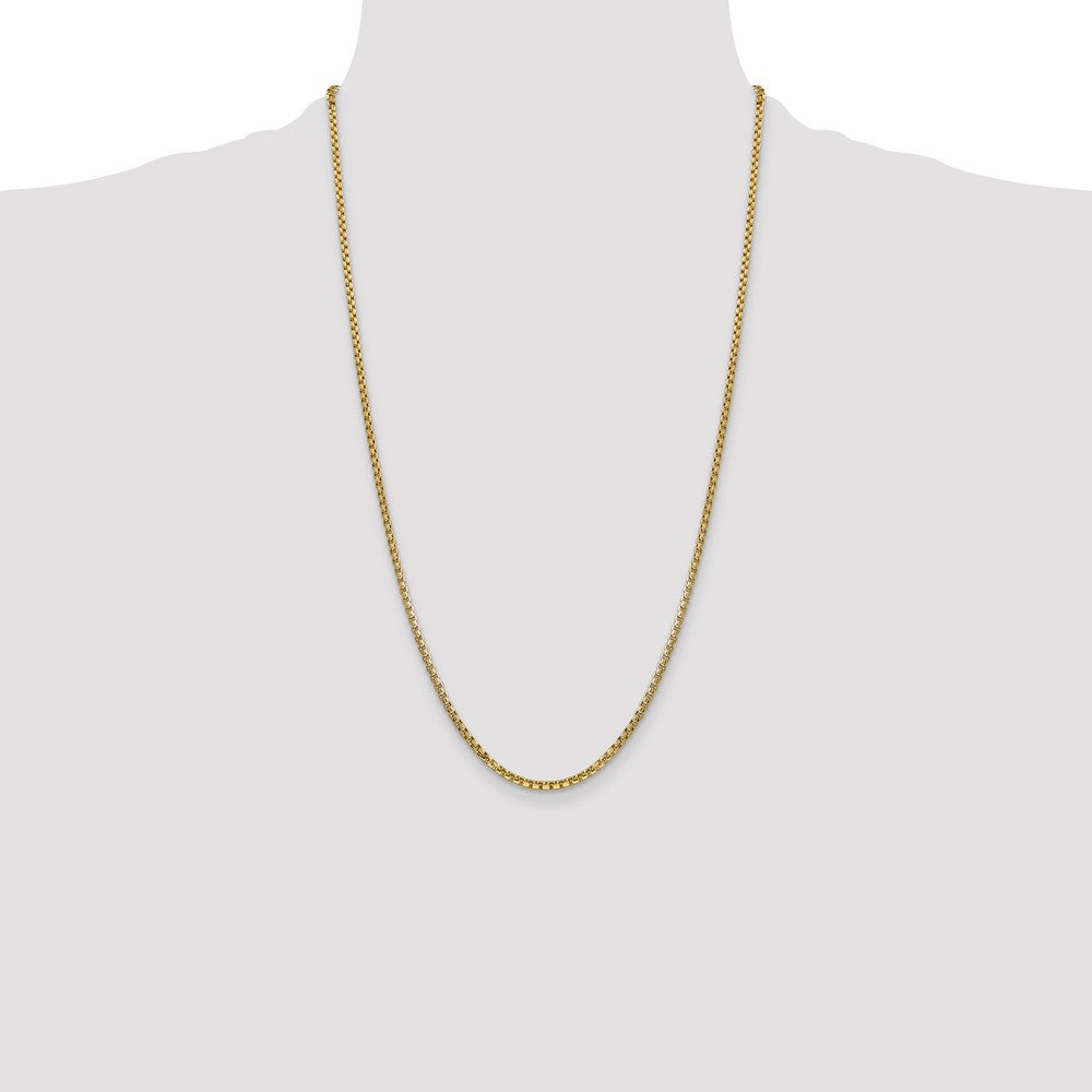Shop 14K Gold 26-Inch 2.45mm Stylish Semi-Solid Round Box Chain - Luxury Value