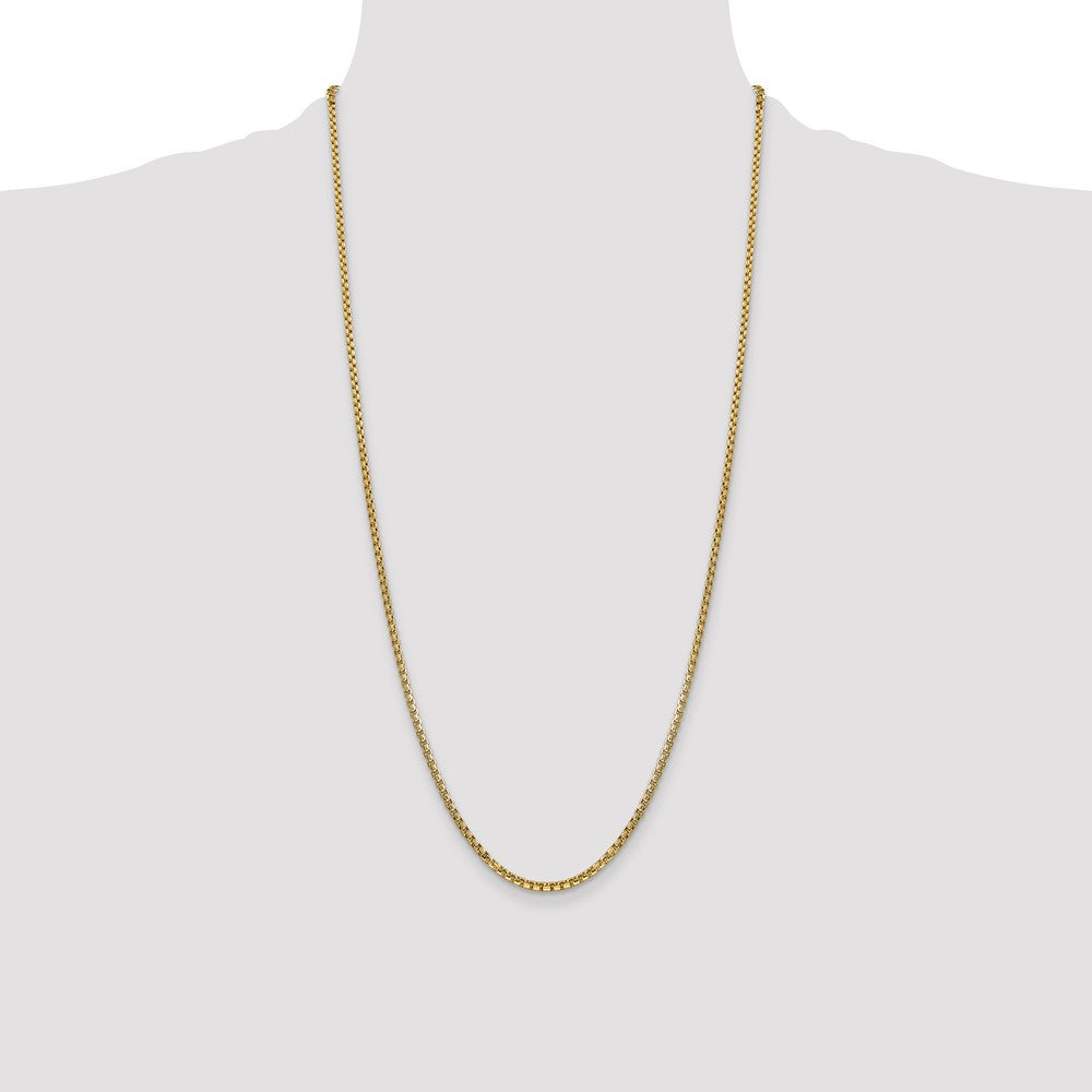 High-Quality 14K Gold 28-Inch 2.45mm Box Chain - Stylish & Durable!