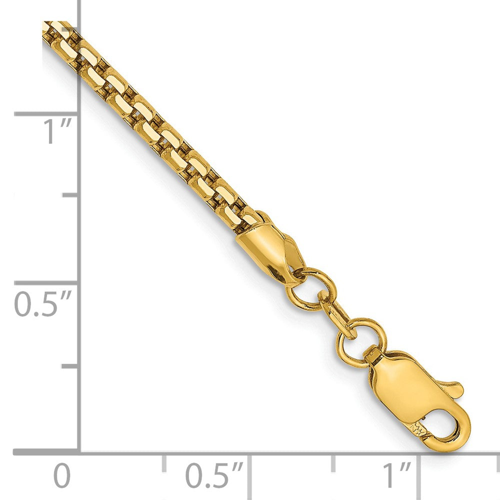 Buy Stylish 14K Gold 8-Inch Semi-Solid Box Bracelet - 2.45mm Thickness
