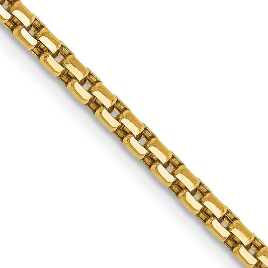 Buy Stylish 14K Gold 30-Inch Semi-Solid Round Box Chain - 2.45mm, Luxury!