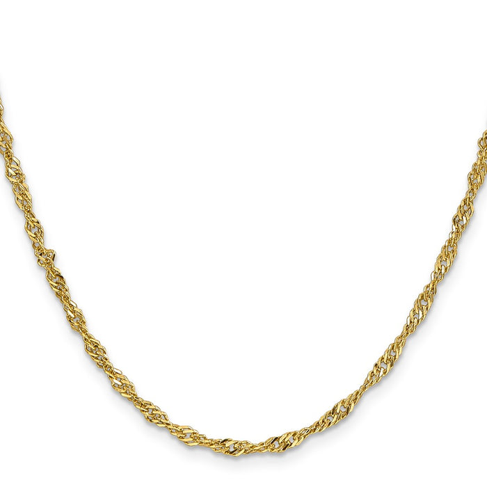 High-Quality 14K Gold Lightweight Singapore Chain - 18" 2.75mm, Stylish Value!-2