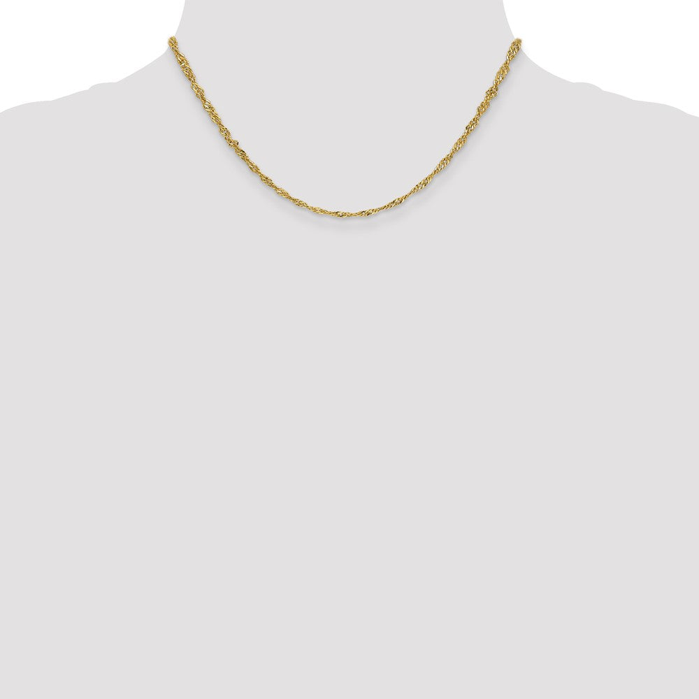 Buy Stylish 14K Gold 16-Inch Lightweight Singapore Chain - 2.75mm, Luxury Design