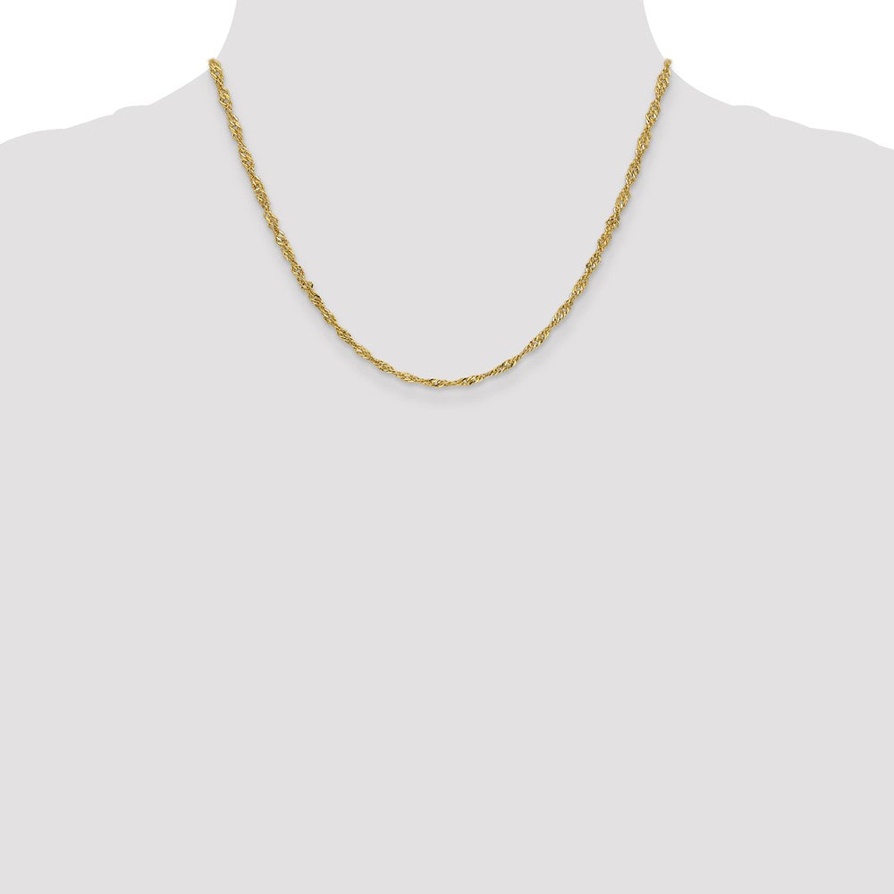 High-Quality 14K Gold Lightweight Singapore Chain - 18" 2.75mm, Stylish Value!