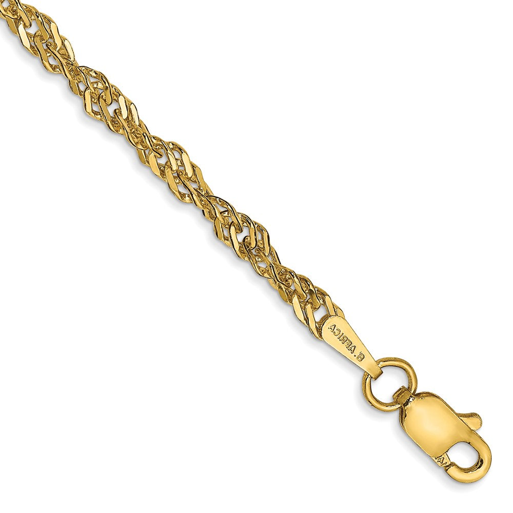 Buy Exclusive 14K Gold 10-Inch Lightweight Singapore Anklet - Stylish 2.75mm Chain