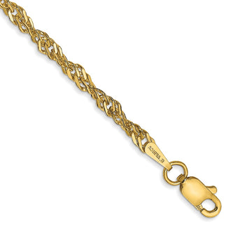 High-Quality 14K Gold 9-Inch Singapore Anklet, 2.75mm - Stylish & Affordable!