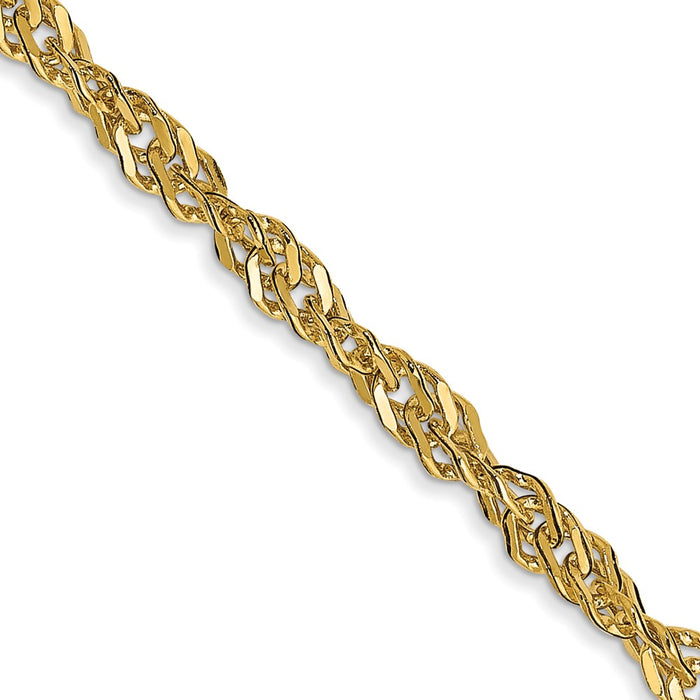 High-Quality 14K Gold Lightweight Singapore Chain - 18" 2.75mm, Stylish Value!-1