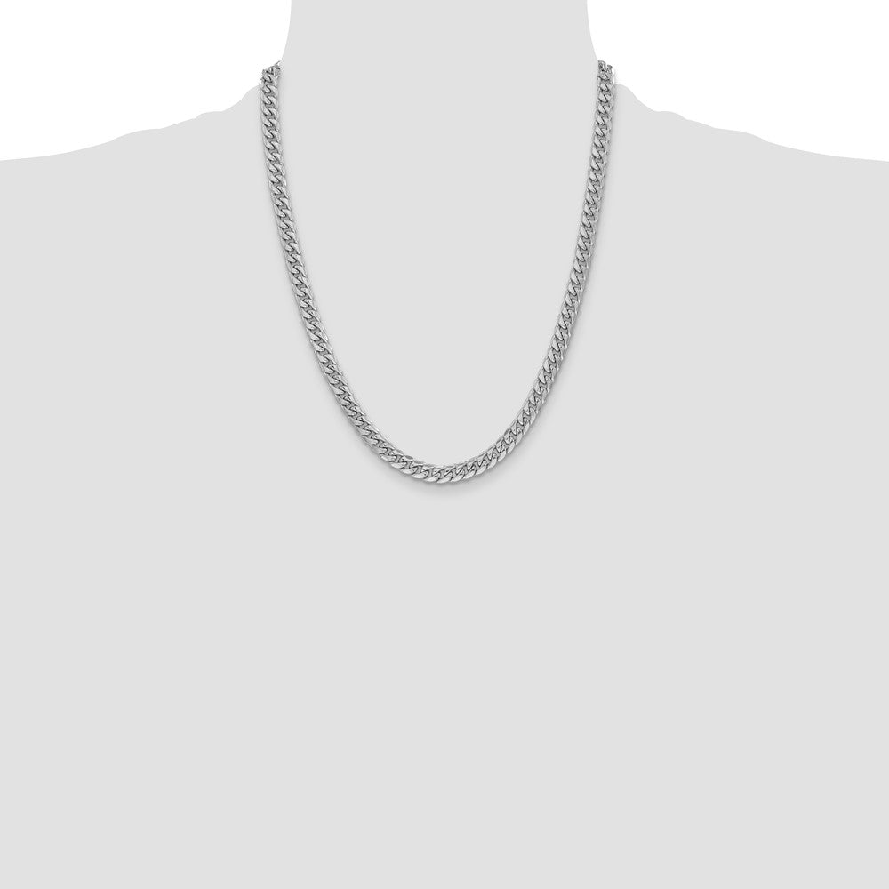 Shop Stylish 6mm Semi-Solid Miami Cuban Link Chain in 14K White Gold