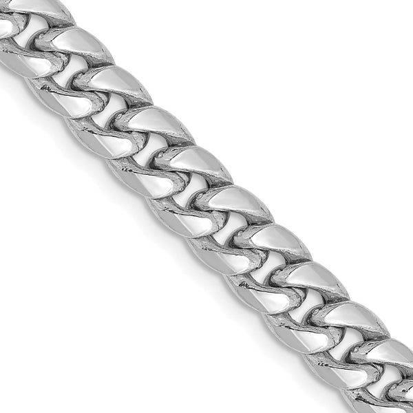 14K White Gold 6mm Semi-Solid Miami Cuban Link Chain - Style GR1-1001331