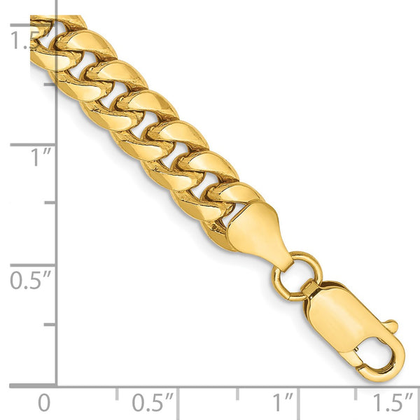 14K Gold 6.75mm Semi-Solid Miami Cuban Link Bracelet
