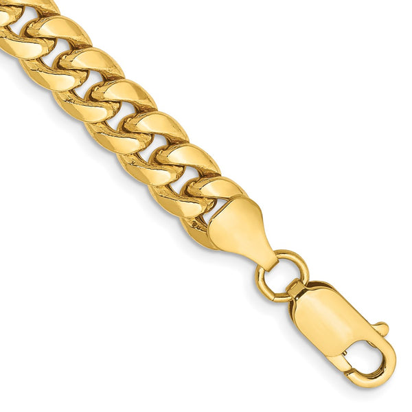 14K Gold 6.75mm Semi-Solid Miami Cuban Link Bracelet