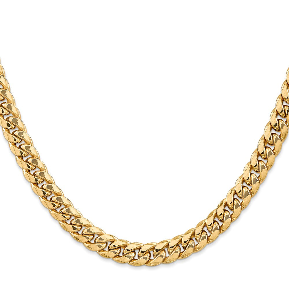Buy Stylish 30-Inch 14K Gold Miami Cuban Chain - 7.3mm Semi-Solid Design