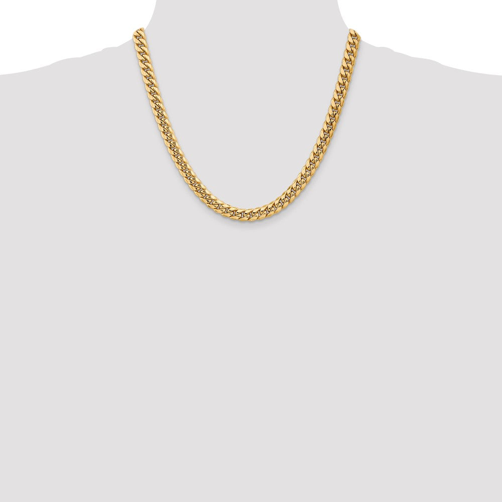 Shop Exclusive 20-Inch 14K Gold Semi-Solid Miami Cuban Chain - Stylish 7.3mm