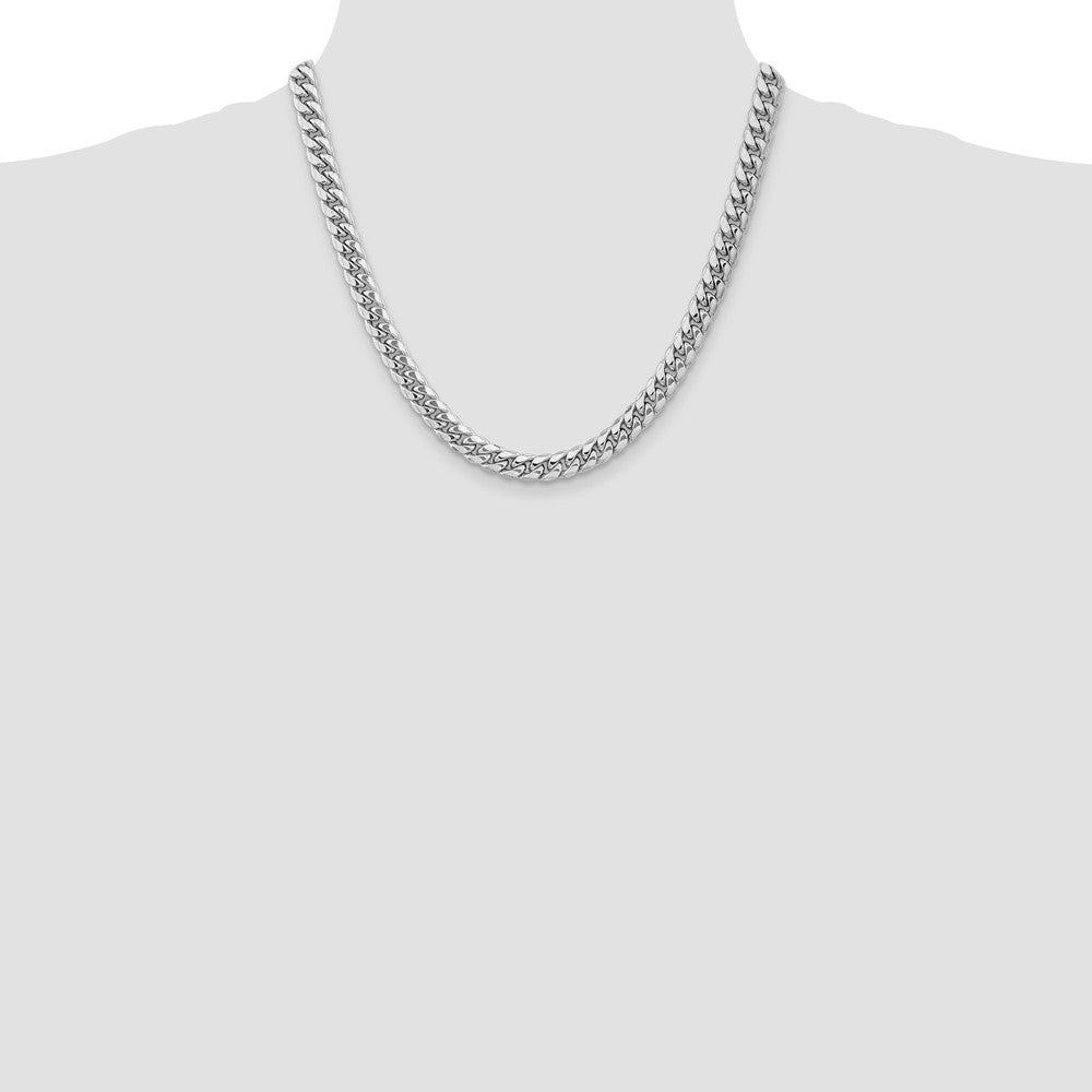 Shop Exclusive 14K White Gold 7.3mm Semi-Solid Miami Cuban Link Chain