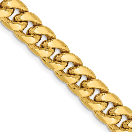 Buy Stylish 30-Inch 14K Gold Miami Cuban Chain - 7.3mm Semi-Solid Design