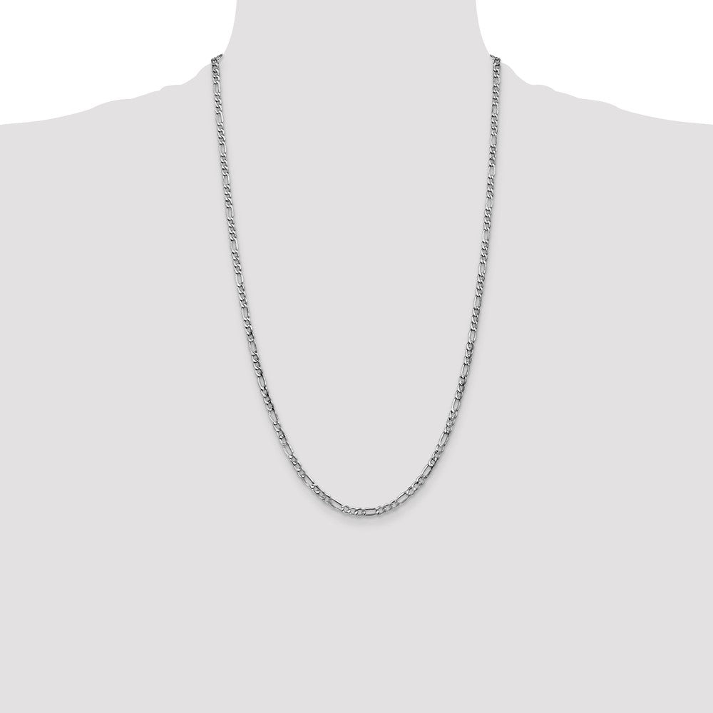 Buy Stylish 14K White Gold 26-Inch 3.5mm Figaro Chain - Luxury Lobster Clasp