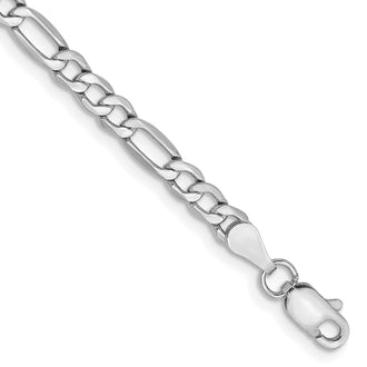 Buy Stylish 14K White Gold 7-Inch 3.5mm Figaro Bracelet - Luxury Design!