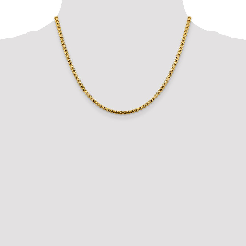 Designer 14K Gold 18-Inch 3.6mm Round Box Chain - Stylish & Affordable!