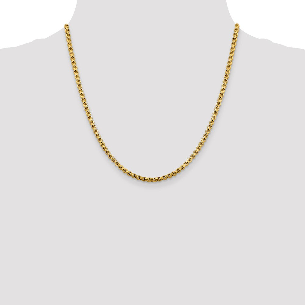 Buy 14K Gold 20-Inch 3.6mm Round Box Chain - Stylish & Affordable Luxury!