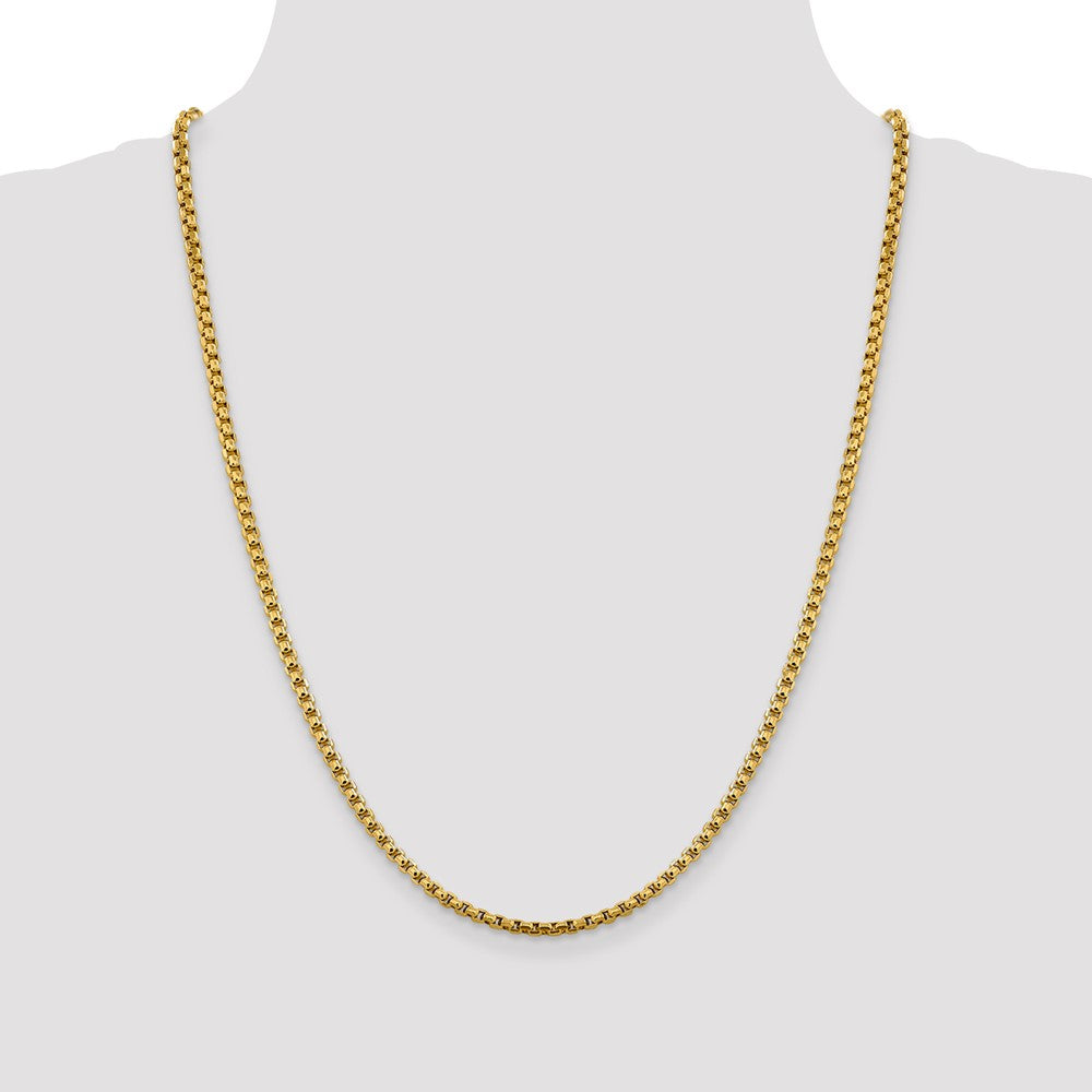 Shop Stylish 14K Gold 24-Inch 3.6mm Round Box Chain - Luxury Lobster Clasp