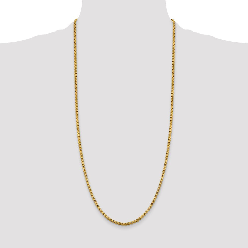 Buy Exclusive 14K Gold 30-Inch 3.6mm Round Box Chain - Stylish & Durable!