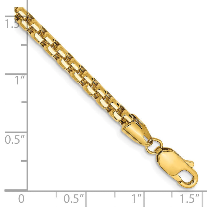 Buy Stylish 14K Gold 7-Inch 3.6mm Semi-Solid Box Chain Bracelet - Luxury Value-2