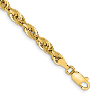 Buy Luxury 14K Gold 8-Inch Semi-Solid Rope Chain - 4.25mm Links, Stylish Design