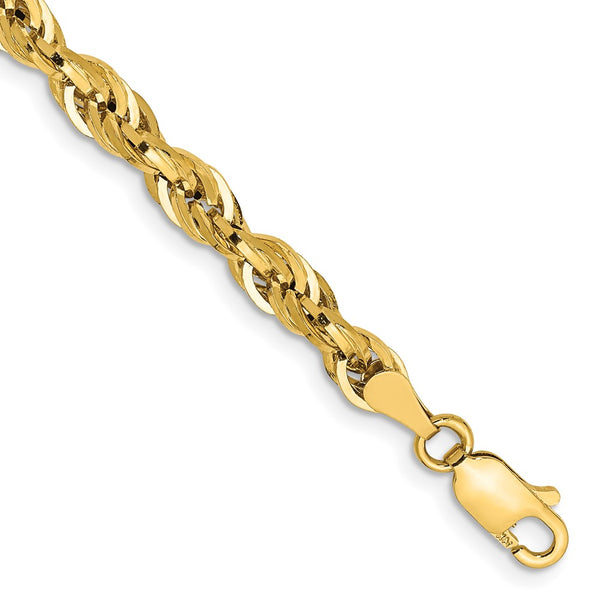 14K Gold 7-Inch Rope Chain - 4.25mm Links Looks