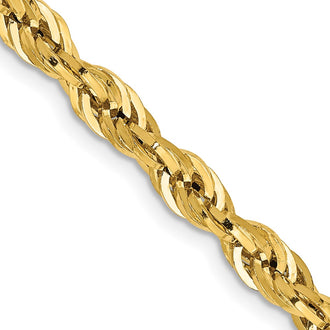 Buy 14K Gold 24-Inch Semi-Solid Rope Chain, 4.25mm - Stylish Value!