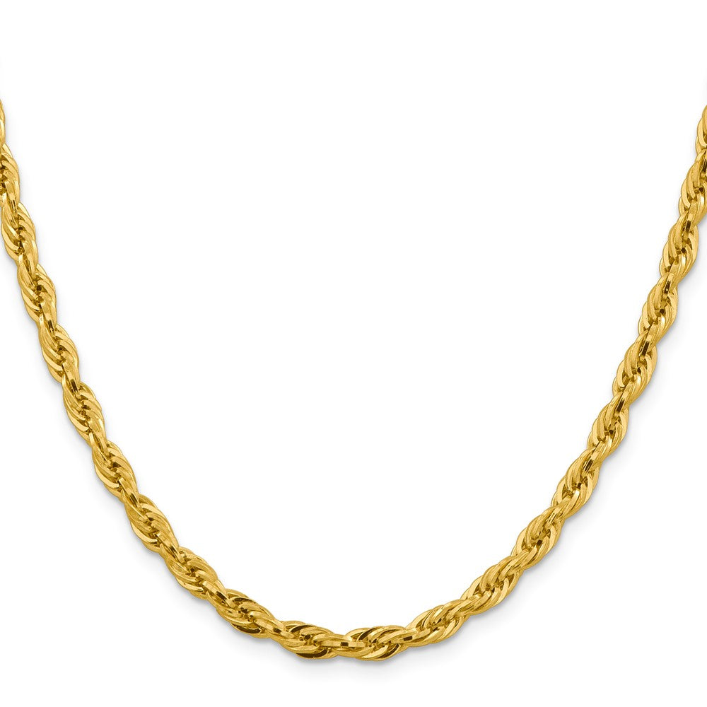 Shop Stylish 24-Inch 4.75mm 14K Gold Semi-Solid Rope Chain - Luxury Value!