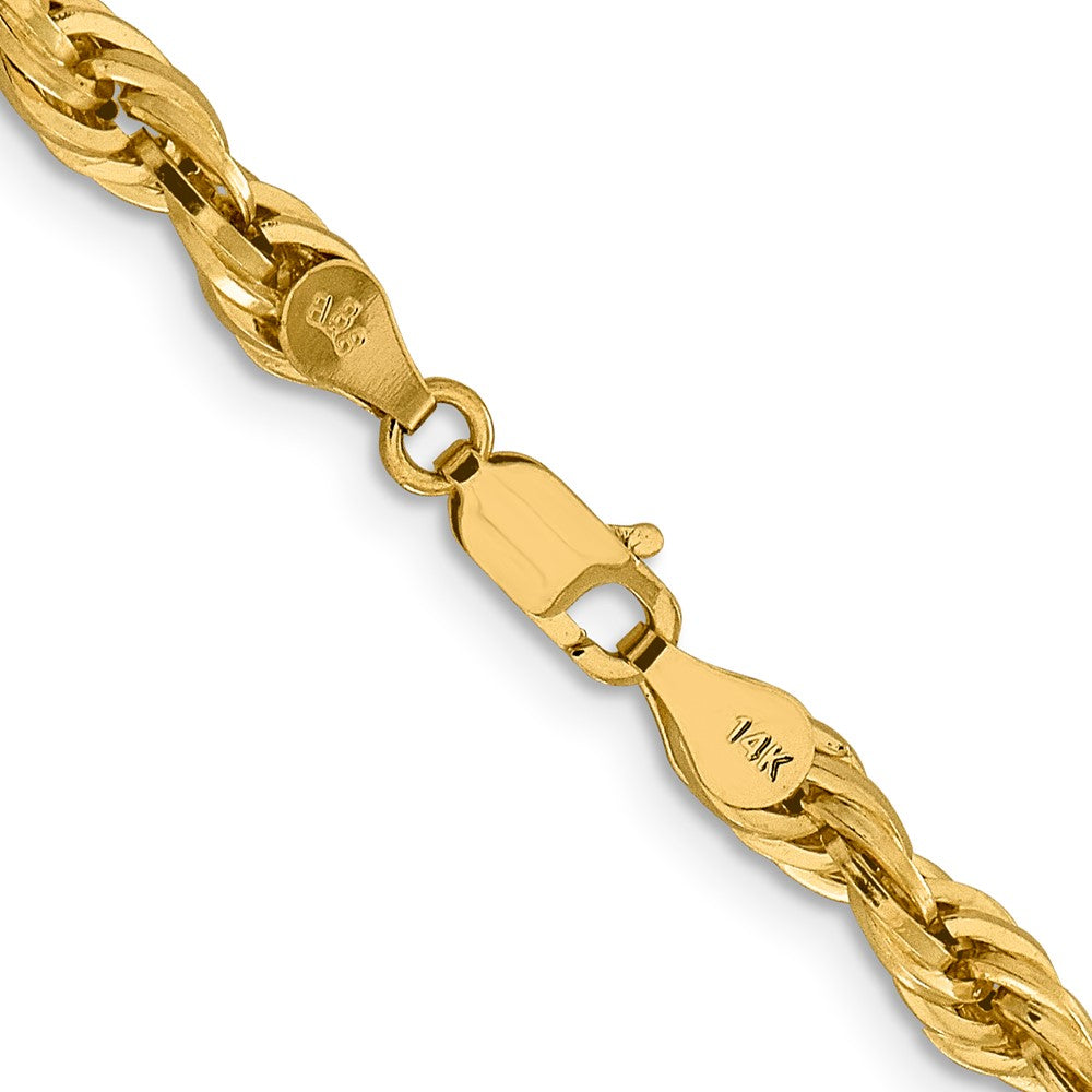 Shop Stylish 24-Inch 4.75mm 14K Gold Semi-Solid Rope Chain - Luxury Value!