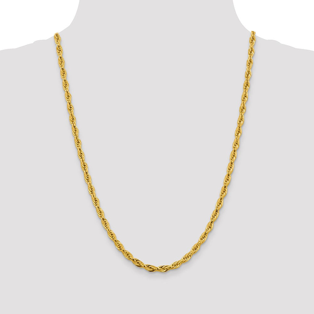 Shop Stylish 24-Inch 4.75mm 14K Gold Semi-Solid Rope Chain - Luxury Value!