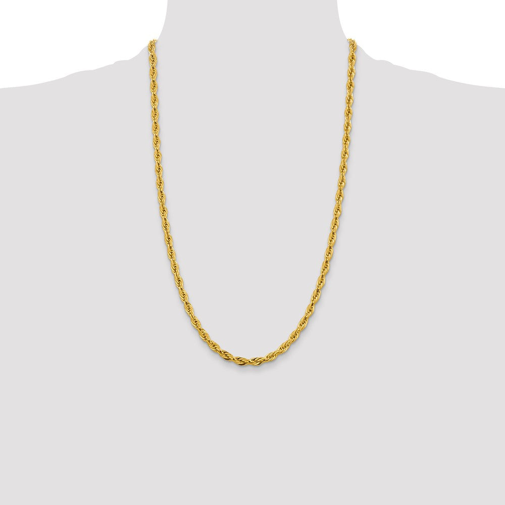 Shop 14K Gold 26-Inch Semi-Solid Rope Chain - 4.75mm Stylish Luxury