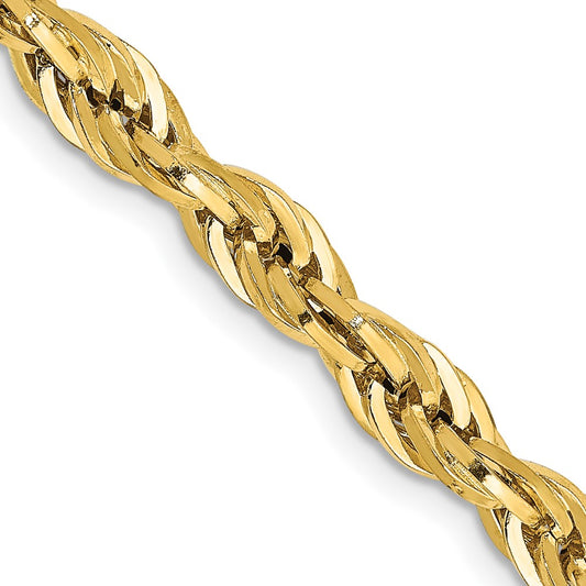 Shop Stylish 24-Inch 4.75mm 14K Gold Semi-Solid Rope Chain - Luxury Value!