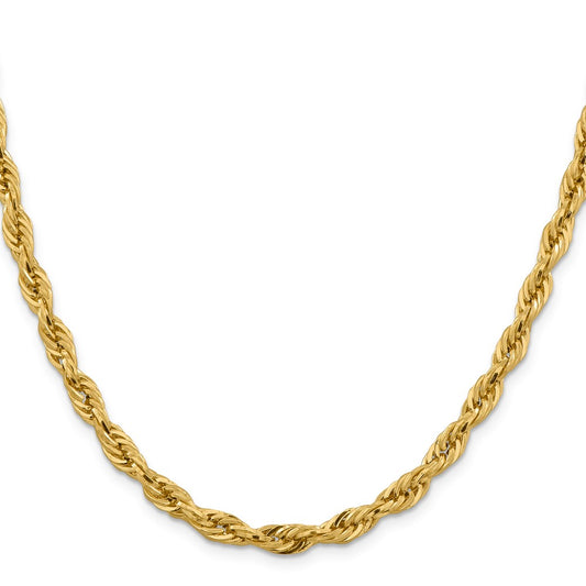 Buy 14K Gold 20-Inch Semi-Solid Rope Chain, 5.4mm - Stylish Luxury Jewelry