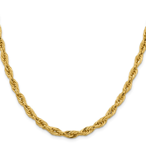 14K Gold Semi-Solid Rope Chain - 5.4mm