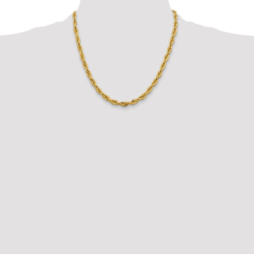 Buy 14K Gold 20-Inch Semi-Solid Rope Chain, 5.4mm - Stylish Luxury Jewelry